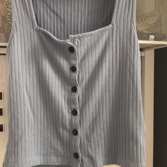 Madewell Ribbed Button Front Crop Top - Picture 7 of 7